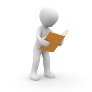Person reading a book