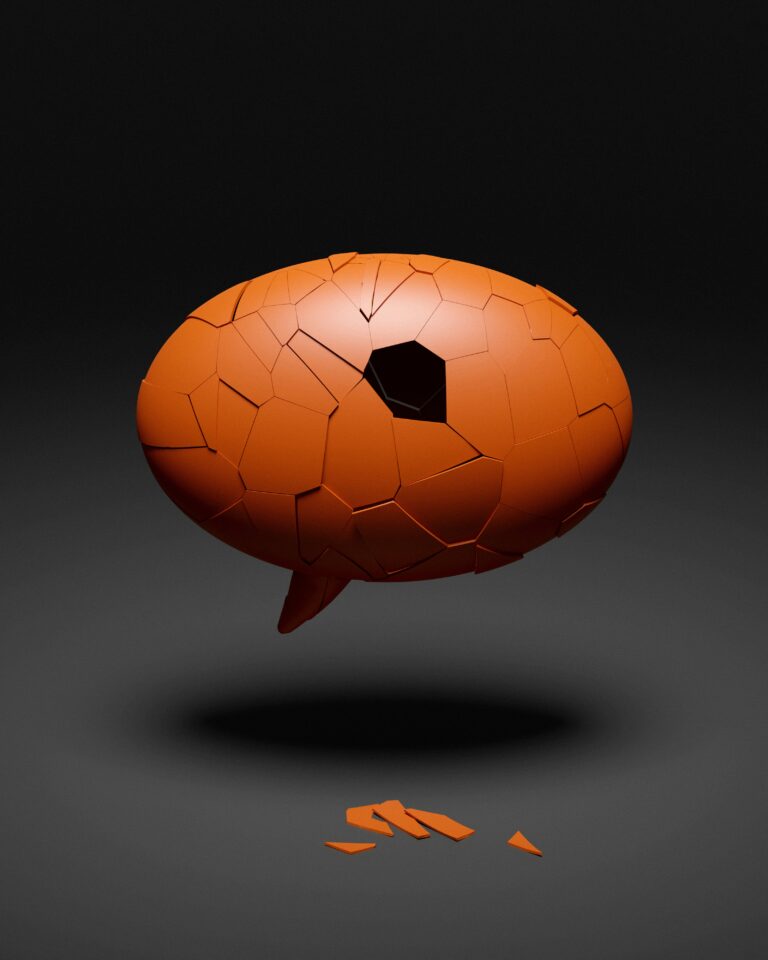 is the way we use our language broken? speech bubble cracking