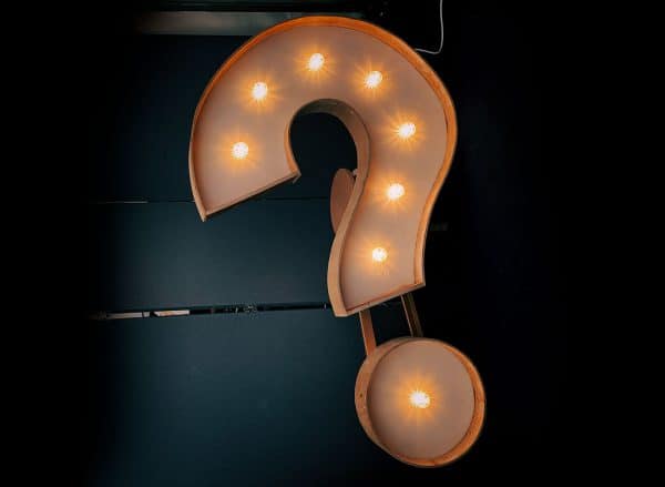 Question Mark Marquee Light | Estate Lawyer | Myatt & Bell