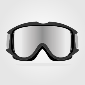 A ski goggle or a safety goggle